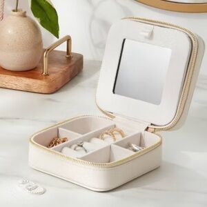 Cream Travel Jewelry Box